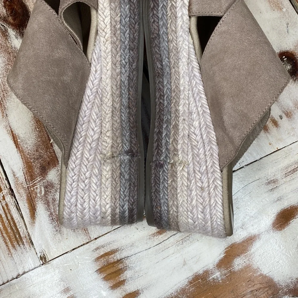 Paseart Espadrille Suede Slip-On Platform Sandal Size 8 Excellent Condition